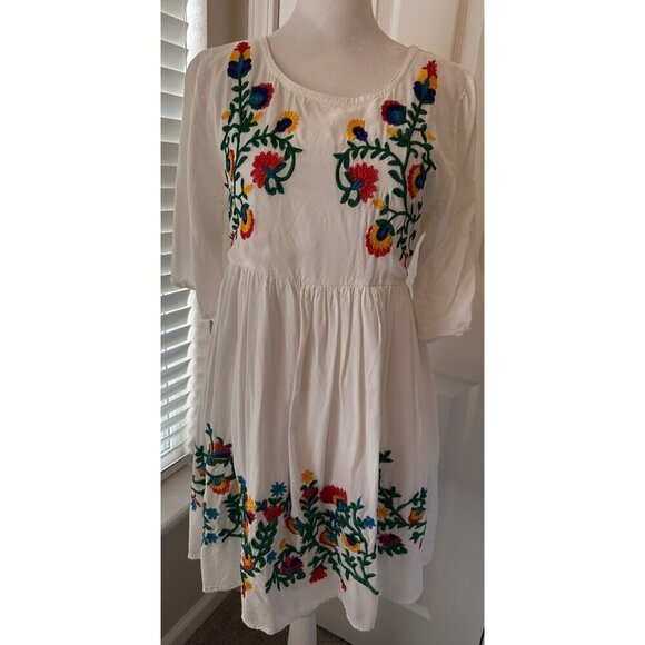 Riviera Sun RS White Floral Dress Size S - Picture 1 of 8
